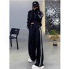 Two-Stripe Suit Women 2025 Autumn and Winter New Thickened Blazer High-Waisted Slimming Wide-Leg Pants Two-Piece Set