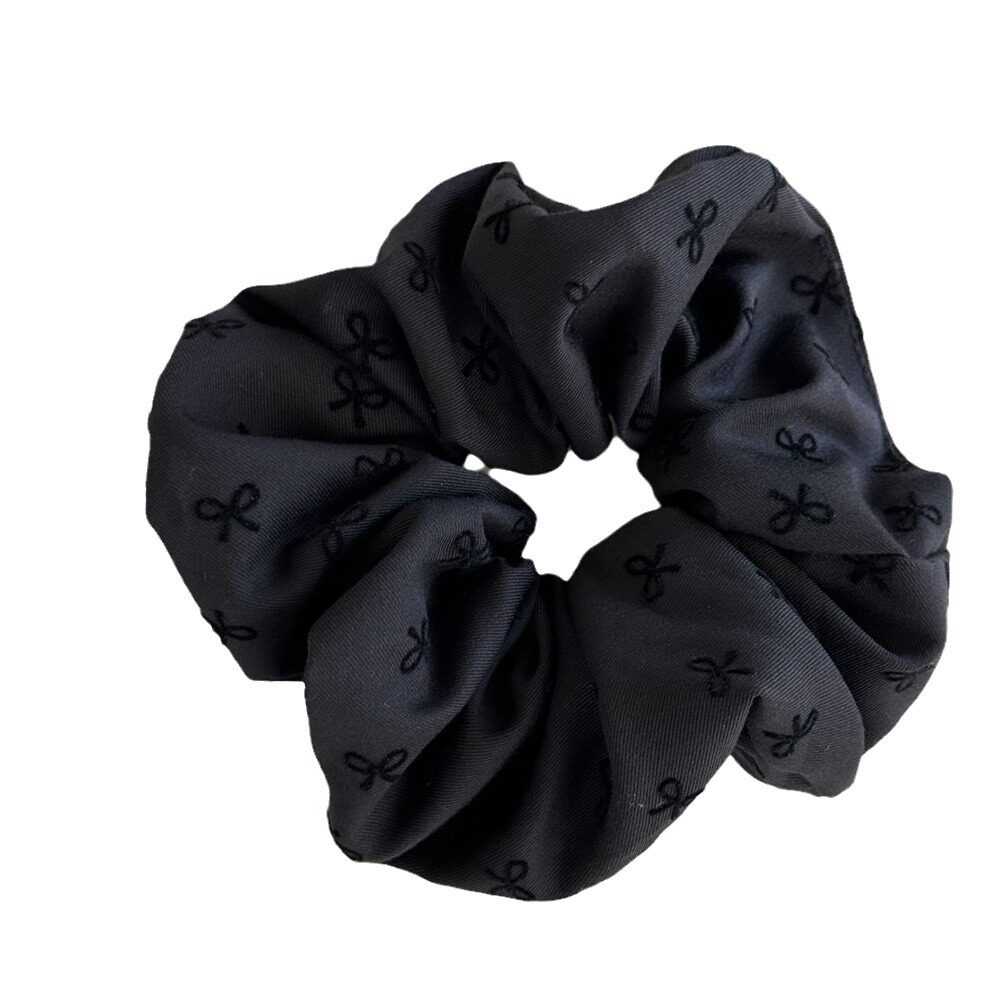 Korean New Arrival Polo Dot Bow Love Hair Rope Retro Large Intestine Hair Loop Hair Rope Ball Head Rubber Tendon Hair Accessories Headwear