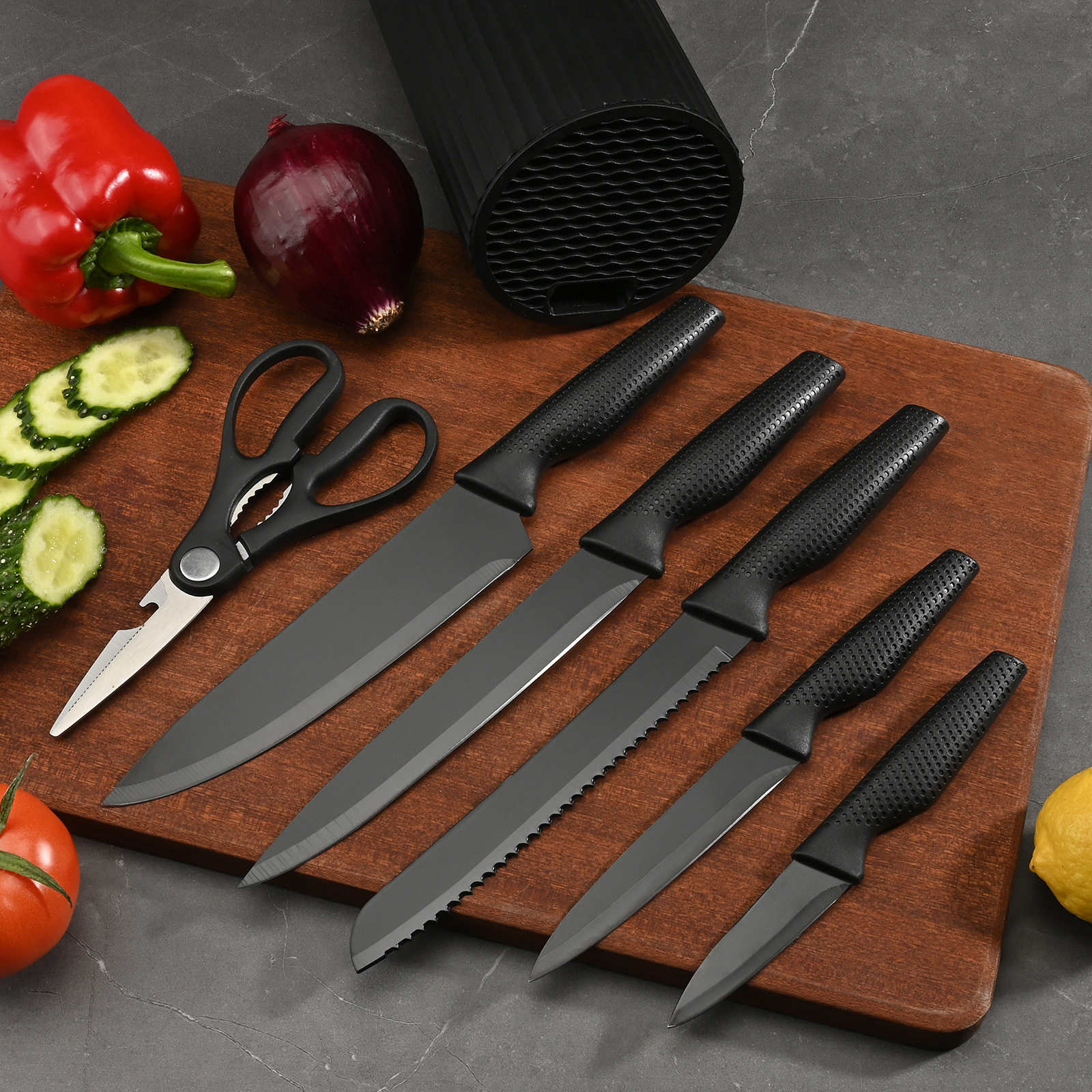 Kitchen Household Knives Seven-Piece Kitchen Knife Sharp Slicing Knife Chef's Knife Full Set of Combination Knives Wholesale