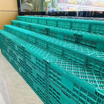 Fruit Shop Folding Basket Plastic Vegetable Basket Supermarket Display Shelf Stackable Fruit Foldable Storage Box Basket