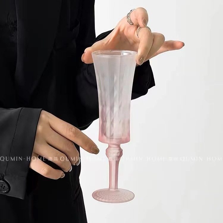 Shundish gradient pink girl Alice Diamond Glass Cup goblet light luxury wine wine glass champagne glass