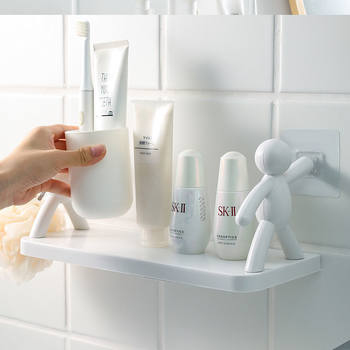 Mini Storage Rack Cartoon Punch-Free Storage Rack Bathroom Bathroom Cosmetics Storage Rack Spice Jar Organizer Rack