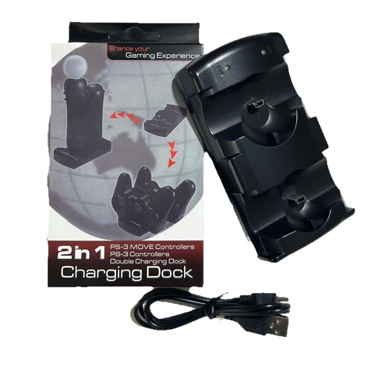 2025 New Ps3 Controller Move Dual-Slot Charging Stand Suitable for Sony Game Consoles, Fast Charging Two-In-One Accessory