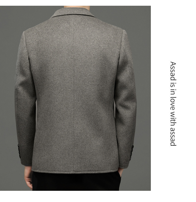 Áo blazer nam len hai mặt dáng ôm phong cách tối giản — màu cam, con lạc đà