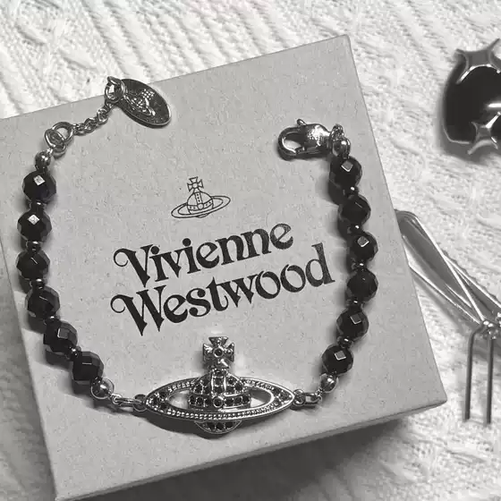 High Version of the Queen Mother of the West Saturn Pearl Black Agate Bracelet Fashionable Cool Style Elegant Easiest for Match and White Bracelet for Women