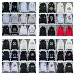 26 New High-End Version Cross Graffiti Fleece Pure Cotton High-Quality Hooded Sweatshirt Cardigan Jacket in Stock