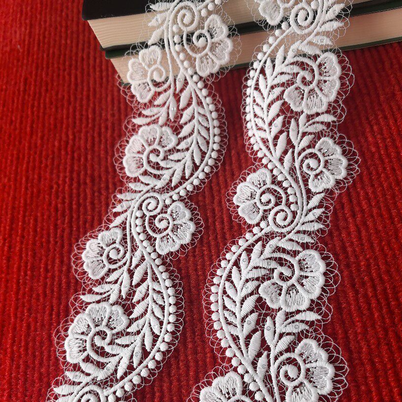 3mm Sequin Fish Silk Thread Water-Soluble Milk Silk Barcode Lace Accessories Lace Clothing Decoration DIY Embroider Lolita