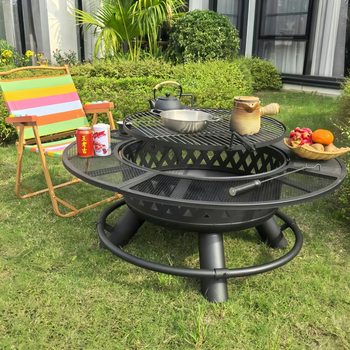 Courtyard Rotatable Double-Layer Lifting Barbecue Oven Round Carbon Stove Enclosure Oven Tea Baking Oven Baking Pan Bonfire Party
