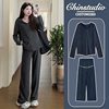 Maternity Wear, Spring & Fall Loose Long-Sleeved Hooded Tops, Korean Style Fashionable Casual Outer Wear Belly Support Pants, a Complete Set for Hot Moms