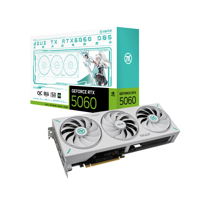 Видеокарта ASUS Tianxuan TX GeForce RTX5060 O8G подходит для настольных компьютерных игр с использованием искусственного интеллекта Изображение 1