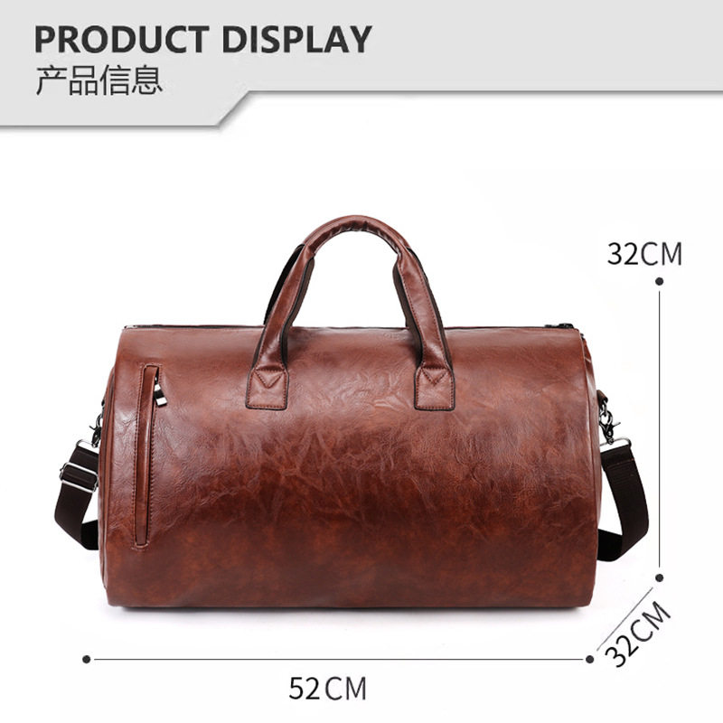 Cross-border Suit Bag High-end Leather Suit Bag Business Outgoing Folding Travel Bag with Shoe Bin Portable Luggage Bag