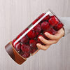 Acacia Wood Borosilicate Glass Threaded Sealed Jar Kitchen Daily Storage Jar Miscellaneous Grains Dried Fruit Tea Storage Jar