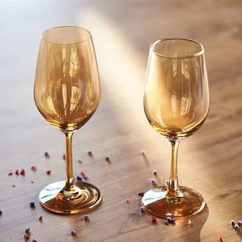 European-Style Light Luxury Tall Wine Glass for Home Use, High-Value Red Wine Glass, Gold Wine Glass, Champagne-Colored Creative Wine Glass