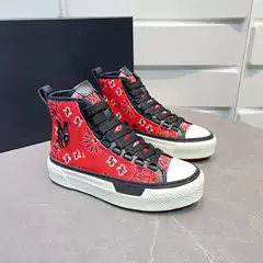 2023 New Foreign Trade Men's High-Top Five-Pointed Star Sports Casual Canvas Shoes Thick-Soled Runway Trendy Versatile Women's Shoes