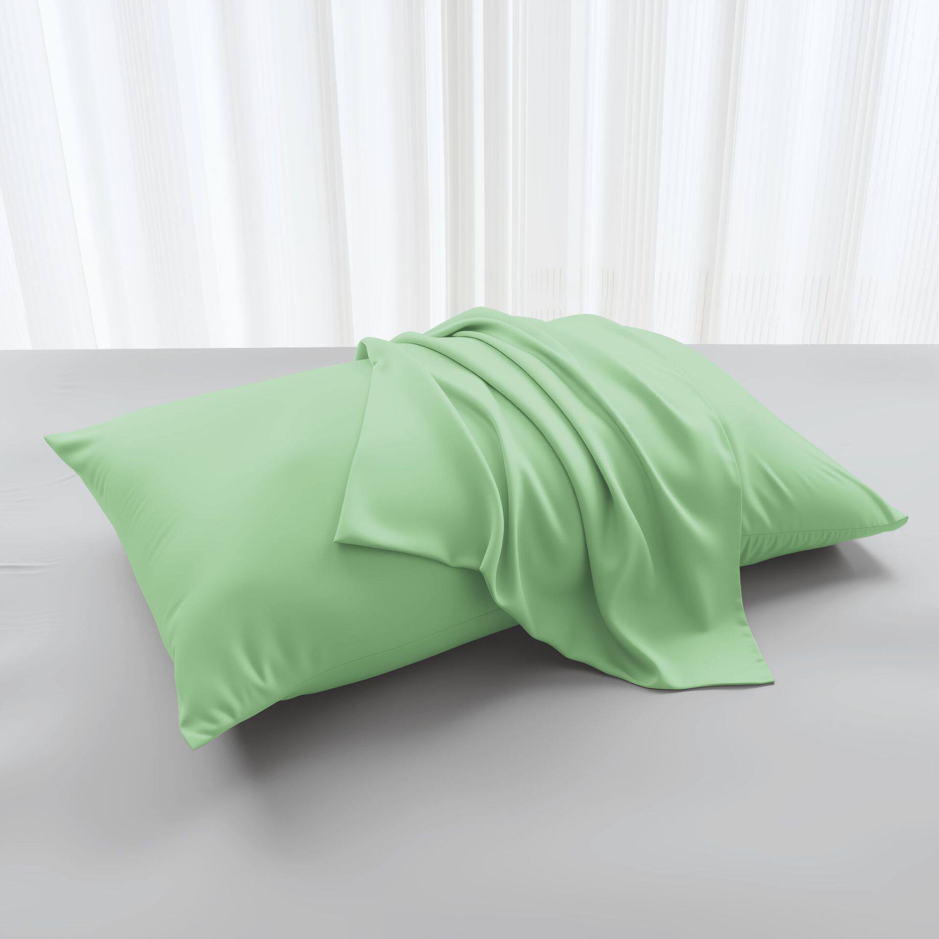 100% Bamboo Fiber Pure Plant Pillowcase Cool Solid Color Summer Pair Zipper Pillowcase