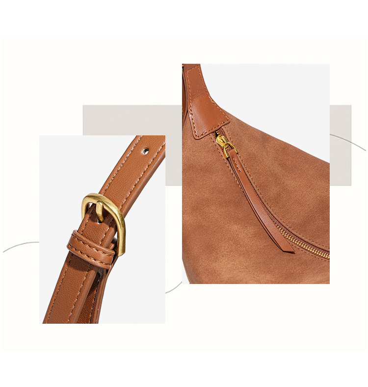 Túi xách nữ dáng hộp da lộn mờ đeo vai kẹp nách cỡ vừa — Năm 2358. # trà thông, Y2358 # kaki, Y2358 # màu nâu, Y2358 # sô cô la