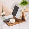 Cross-border New Solid Wood Triangle Book Stand Acacia Wood with Coaster Bracket Reading Rack Home Bedroom Desktop Bookshelf