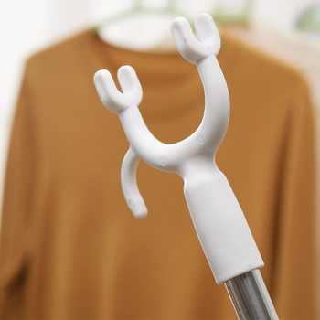 Retractable Clothes Drying Fork Stainless Steel Balcony Clothes Fork Clothes Drying Rod Portable Clothes Rod Clothes Fork Wholesale Solid Color Plastic