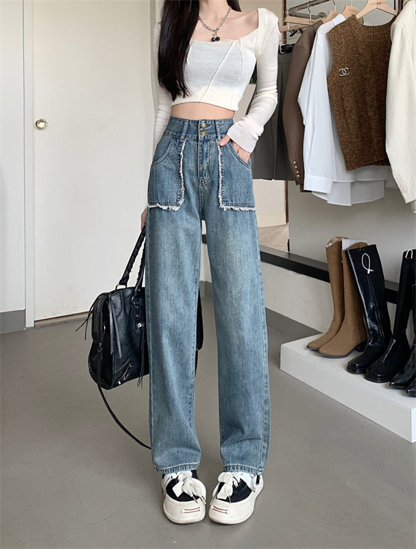 High Waisted Wide Leg Jeans for Women Slim Fit Loose Style Lightweight Denim Casual Spring Fashion Wholesale