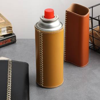 250g Wholesale Outdoor Camping Style Camping Style Long Gas Tank Protective Cover Insulation Cover Leather Sewing Portable Gas Tank Mountaineering