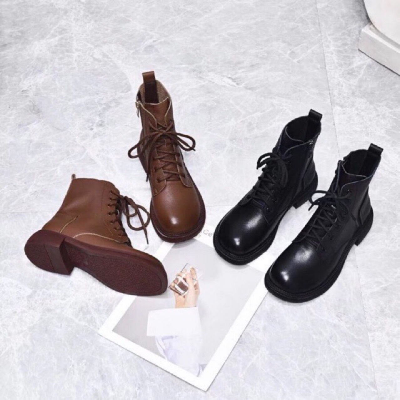 Mã D3772 Giá 1510K: Giày Boot Cổ Thấp Nữ Torehu Hàng Mùa Xuân Thu Đông Giày Dép Nữ Chất Liệu Da Bò G04 Sản Phẩm Mới, (Miễn Phí Vận Chuyển Toàn Quốc).
