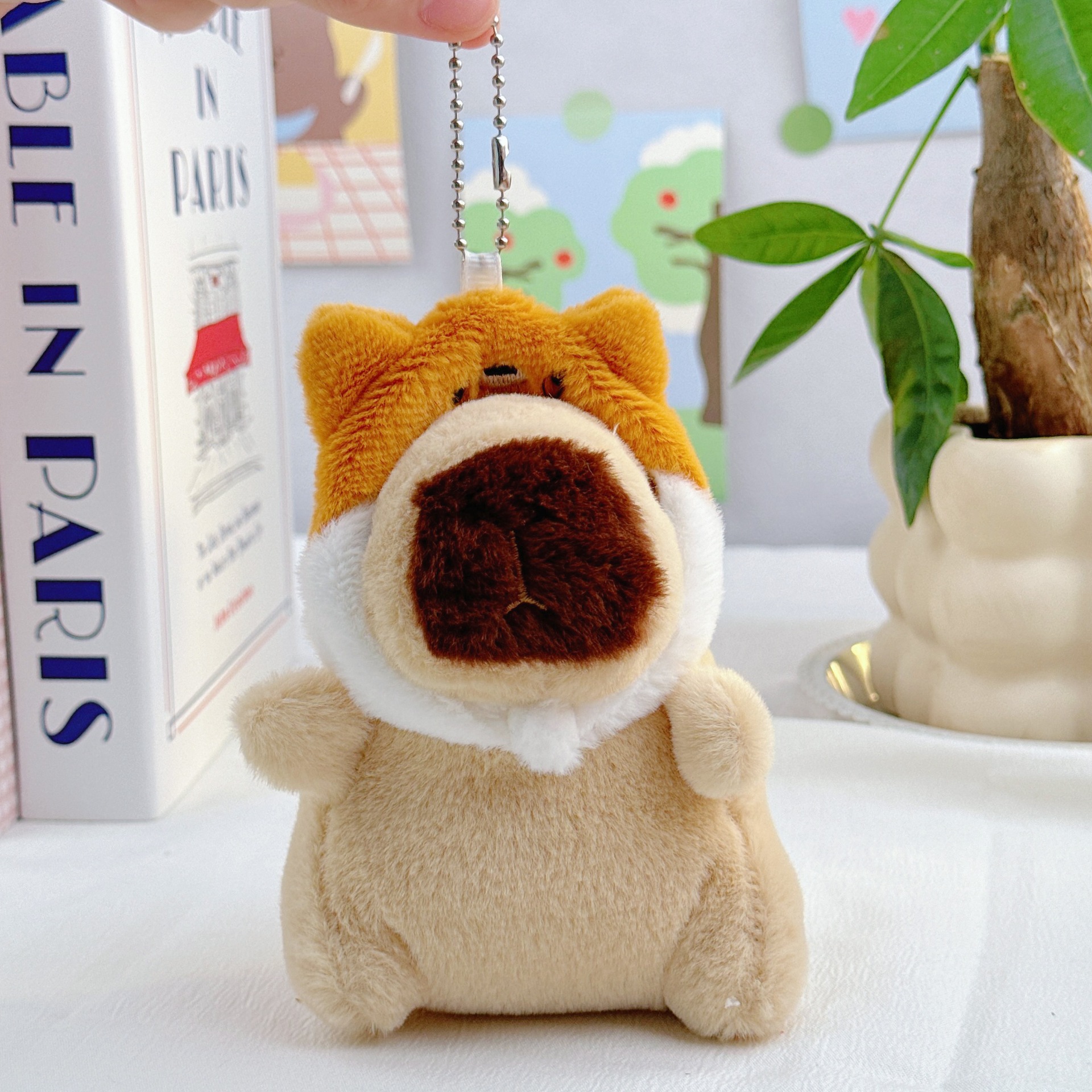 可爱卡皮巴拉公仔水豚鼠毛绒玩具玩偶钥匙扣书包挂件抓机娃娃批发