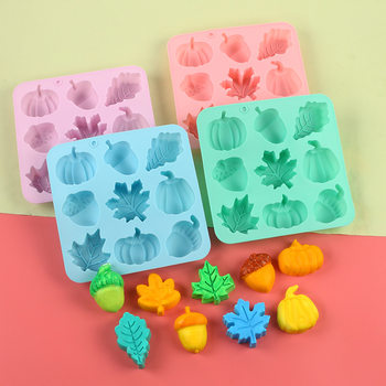 9 Consecutive Pumpkin Halloween Silicone Mold Hazelnut Maple Leaf Rose Sunflower Candy DIY Pudding Cake Baking Mold