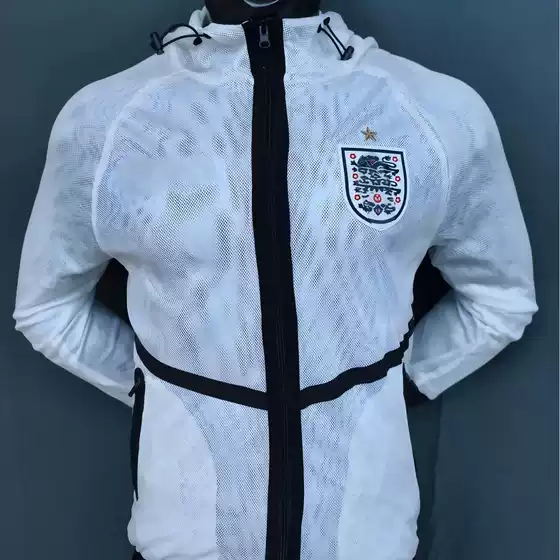 Cross-Border New Double-Layer Mesh Fabric Performance Wear in Stock, Club Windbreaker Long-Sleeve Football Uniform Set, Long-Zip Jacket Jersey