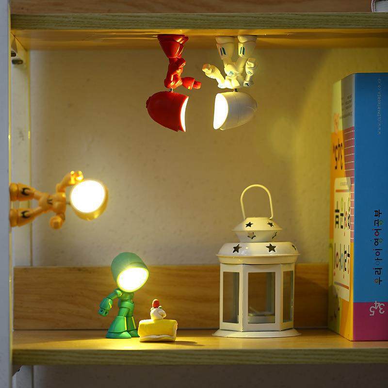 New Nightlight DIY Decorative Desktop Ornaments Cartoon Fighters Hero Magnetic Suction Mini Table Lamp Cute Pet Creative Gift