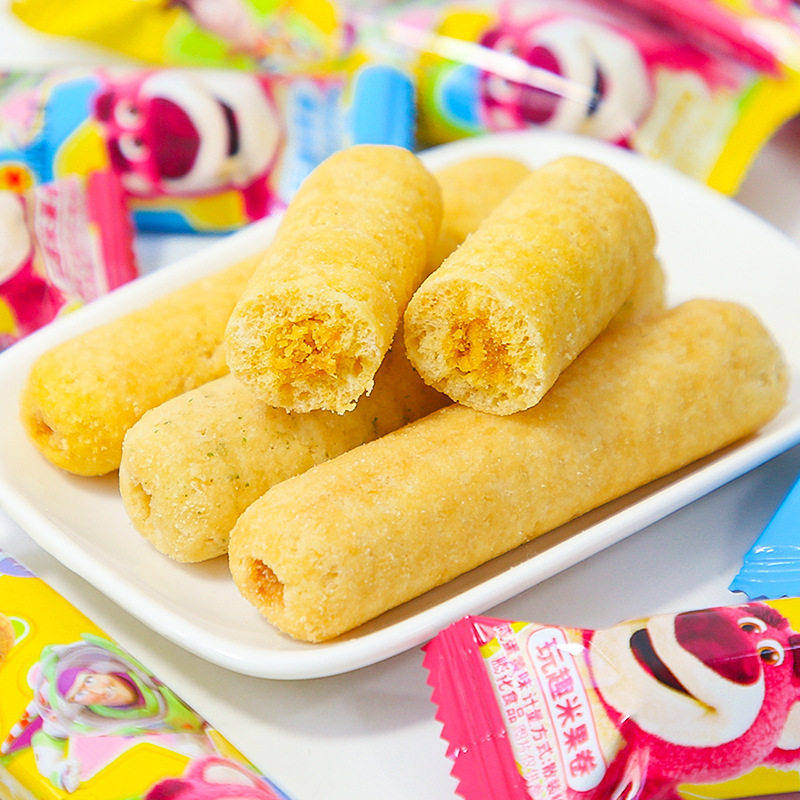 Disney Fun Rice Cracker Rolls Seaweed Cheese Cartoon Lotso Kindergarten Children Sharing Snacks Bulk