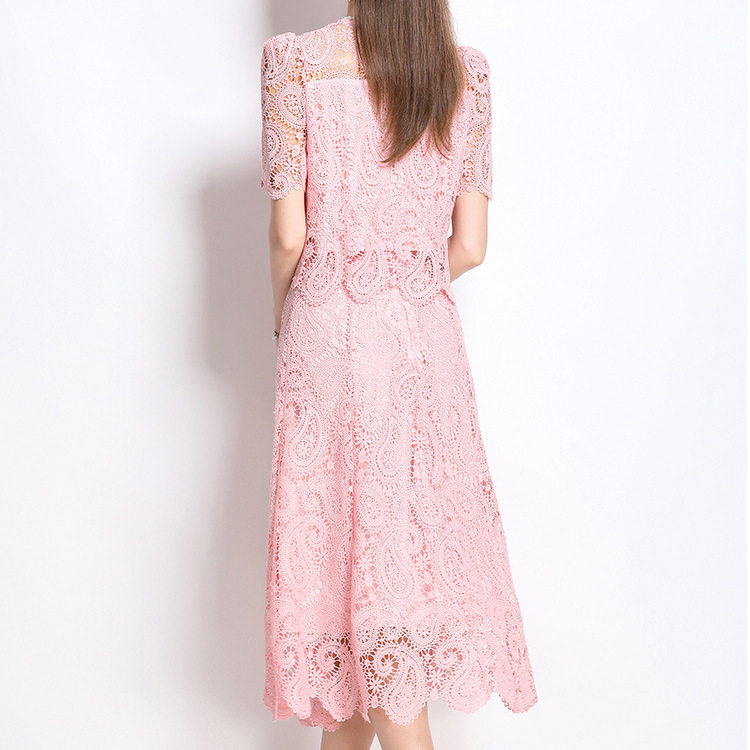 Lace Two Piece Set Embroidered Top and Skirt Elegant Spring Summer Fashion for Women Wholesale Available
