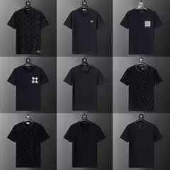 Cross-Border High-Quality European and American Casual Round-Neck Short-Sleeve T-Shirt, New Jacquard Logo, Versatile for Men and Women, Affordable Alternative to European Goods