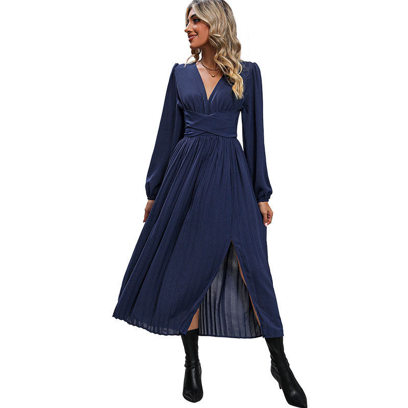Long Sleeve Solid Color Dress Multi Color Options Casual Spring and Autumn Wear Wholesale Available