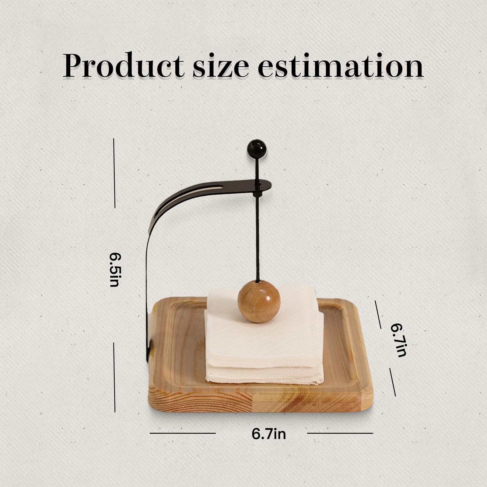 Cross-Border Wooden Paper Towel Holder Restaurant Tabletop Square Towel Paper Towel Holder Desktop Paper Storage Shelf Paper Towel Organizer