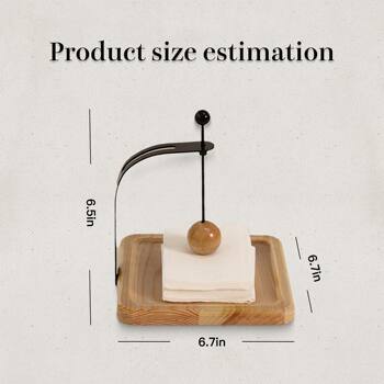 Cross-Border Wooden Paper Towel Holder Restaurant Tabletop Square Towel Paper Towel Holder Desktop Paper Storage Shelf Paper Towel Organizer
