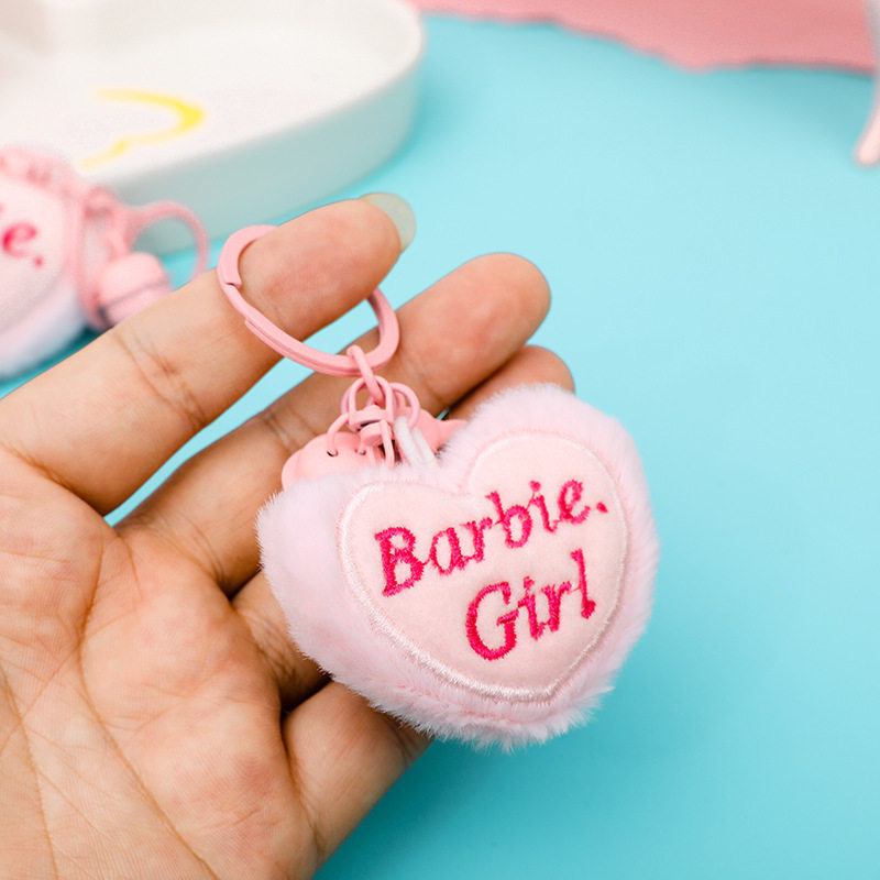 Stuffed Heart Keychain Pendant, Girly Heart Bag Pendant, Plush Toy Heart-Shaped Doll Decorative Accessories