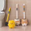 Toilet Brush for Home Use, No Dead Angle Brush, Cartoon Long-Handle Toilet Cleaning Brush Set