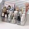 Light luxury storage box desktop cosmetic pen holder makeup storage bucket Nordic style transparent trapezoidal cosmetic storage rack