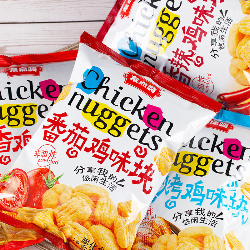 [Non-Fried] Friends Point Hi Chicken Flavor 105g Large Bag of Puffed Food Office Leisure Snacks