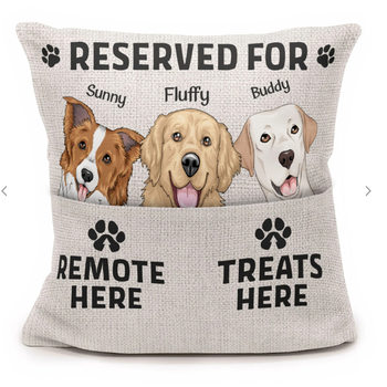 Linen Pocket Pillowcase Customized Amazon Cross-border Creative Remote Control Mobile Phone Storage Printed Sofa Cushion