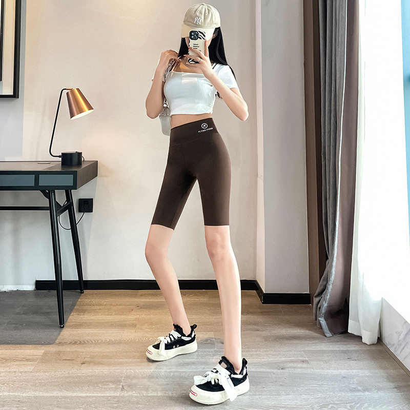 夏季冰丝凉凉裤女高腰收腹提臀鲨鱼裤防走光无痕安全裤三分打底裤