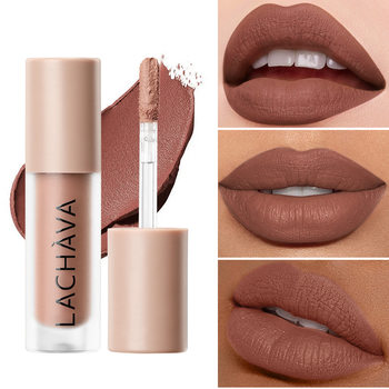 Cross-Border Wholesale Lachava Nude Lip Mud 10 Colors Lip Glaze Matte Long-Lasting Non-Stick Cup Lipstick Lip European and American Makeup