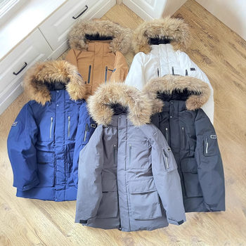 Yishujia 24 Styles Zhang Linghe Thick Fur Collar Workwear Style Three-Proof down Jacket Unisex Couple Style