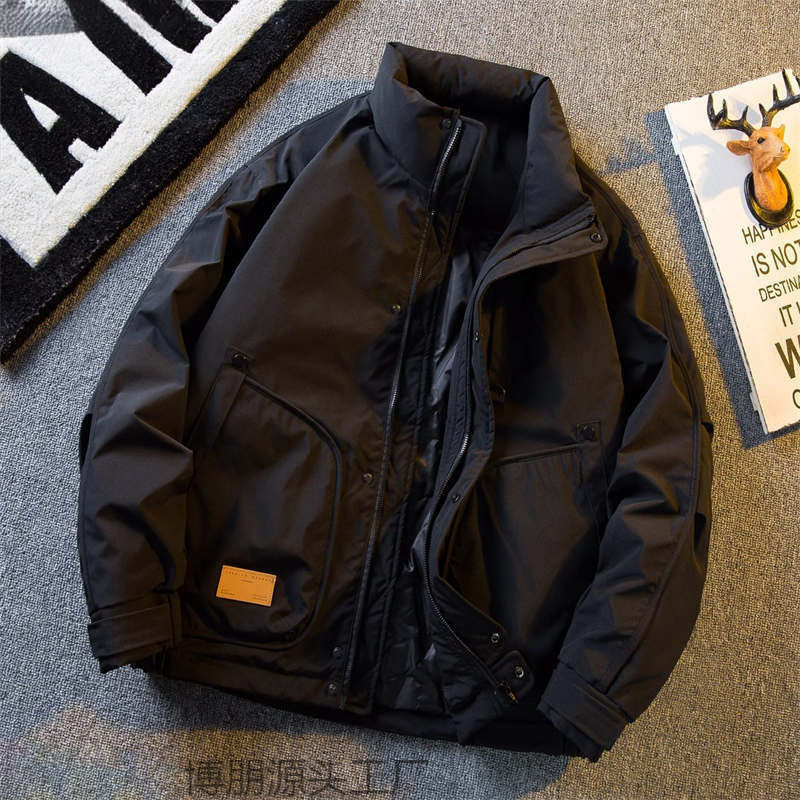 2025 American Retro Stand-Up Collar down Jacket Men's Winter Style Handsome Warm Casual Versatile Jacket