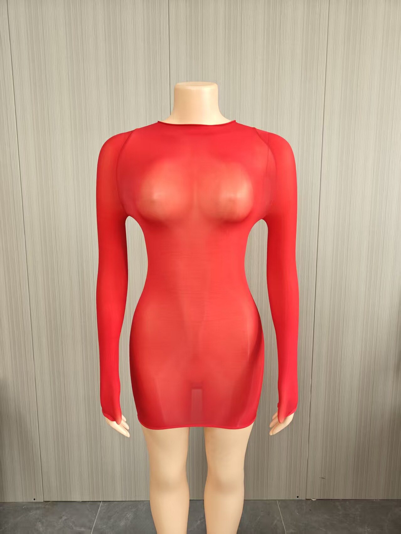 FF1472 欧美女装 性感超弹油光身体袜裙夜店性感透视裙