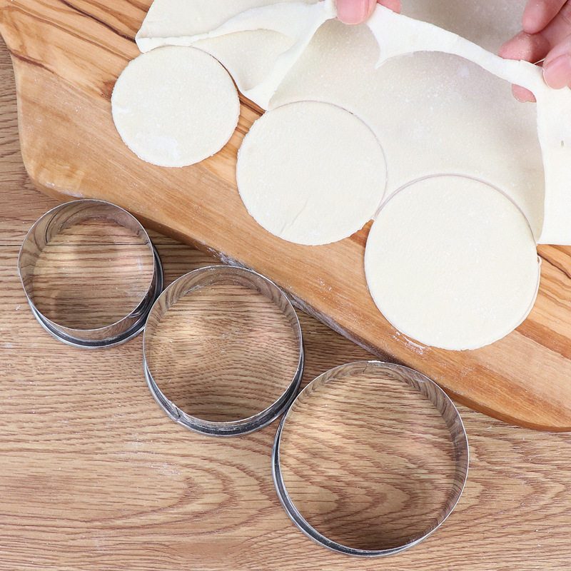 Stainless Steel Dumpling Skin Three-piece Mold Kitchen Dumpling Skin Large and Medium small size Stainless Steel Dental Circular Cut