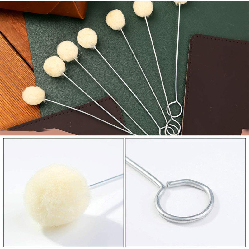 染色羊毛球 擦油 手工DIY羊毛刷 皮革皮具护理酒精染料涂抹工具