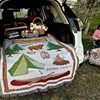 Customized American Tent Camping Style Blanket Rv Outdoor Picnic Mat Knitted Thread Blanket Camping Style Blanket Tablecloth Lawn Mat