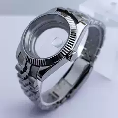 41mm Log Style Dog Tooth Ring Case Strap Suitable for Nh35 Mechanical Movement Sapphire Glass