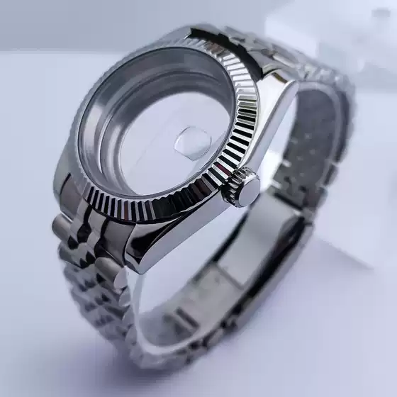 41mm Log Style Dog Tooth Ring Case Strap Suitable for Nh35 Mechanical Movement Sapphire Glass